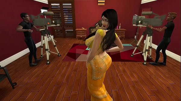 Yellow Saree Aunty Romertic Video